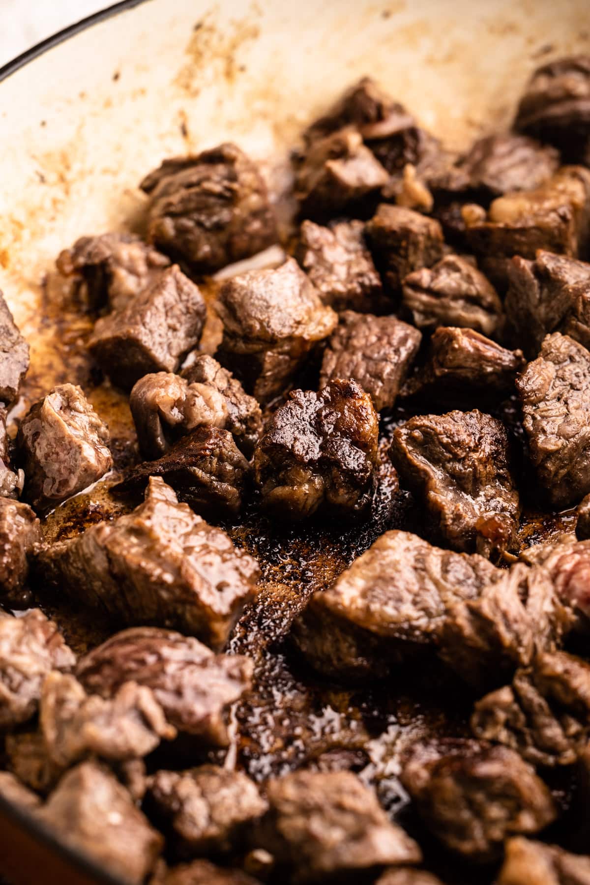Browning meat for beef pot pie.