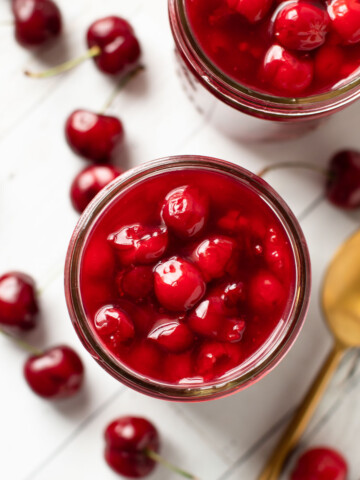 Sour cherry pie filling.