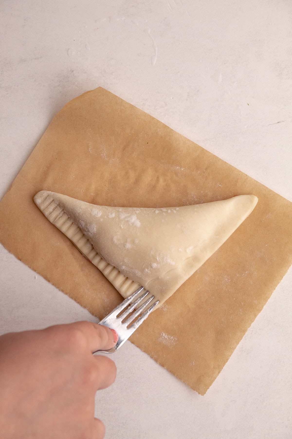 Crimping a turnover.
