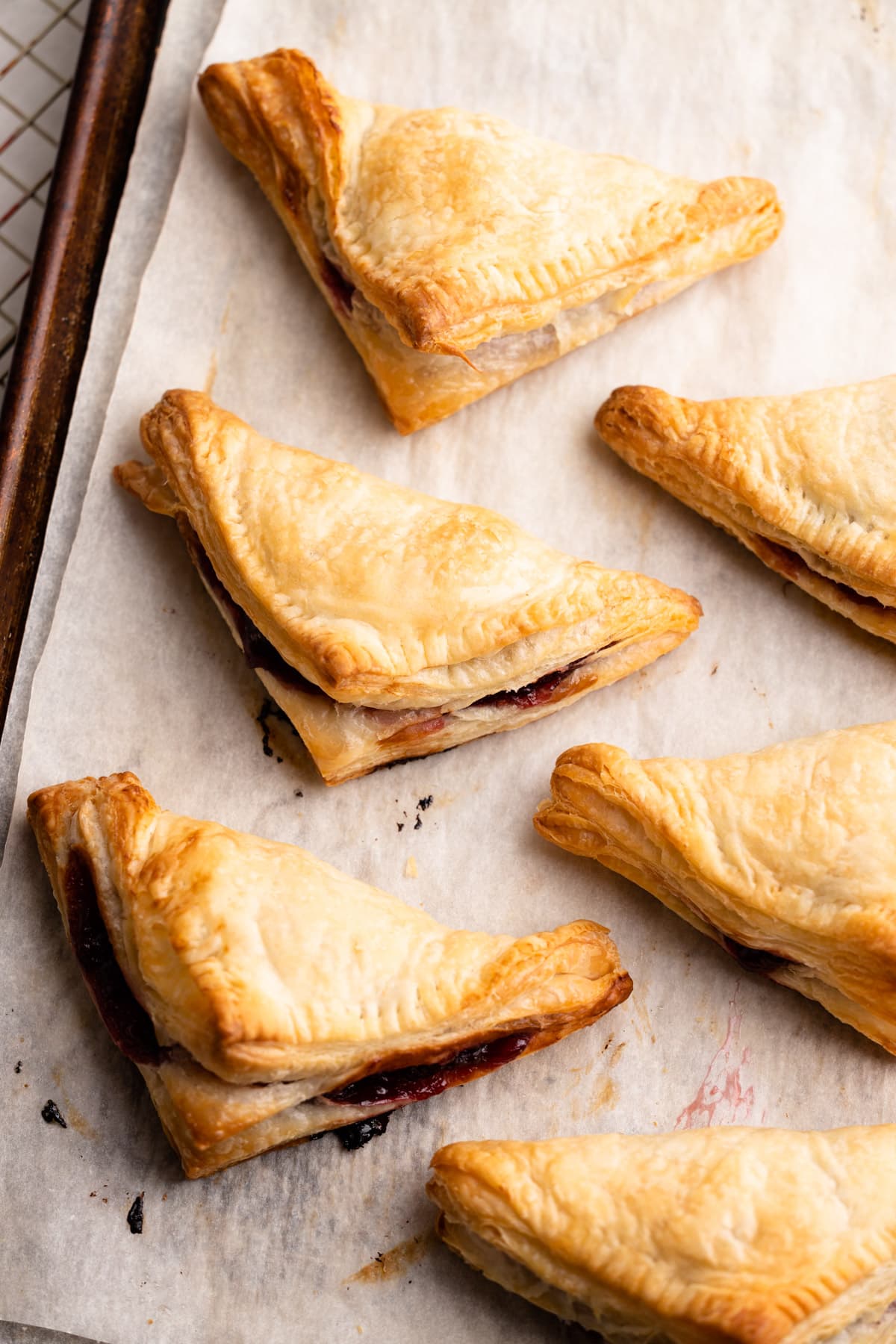Baked cherry turnovers.