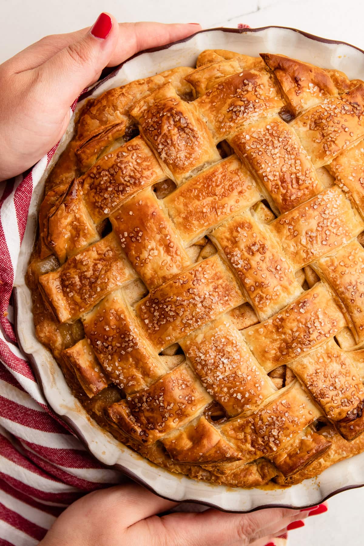 A baked apple pie.