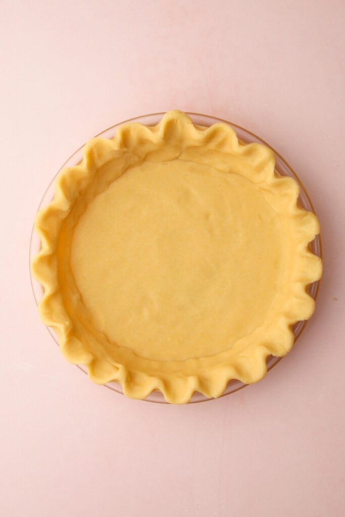 An unbaked pie crust.