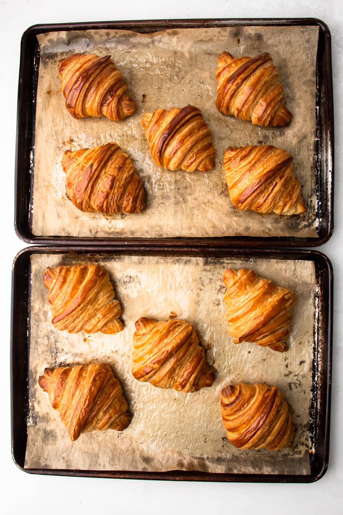 Baked homemade croissants.