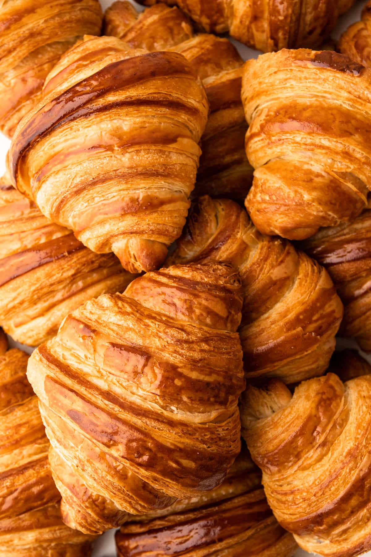 A pile of homebaked croissants.