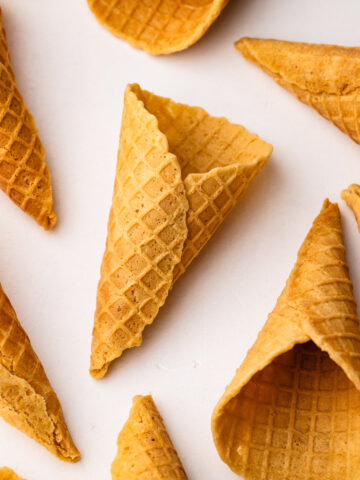 Homemade waffle cones.
