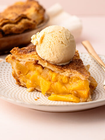 A slice of peach pie.