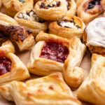 Baked pastries made with puff pastry.