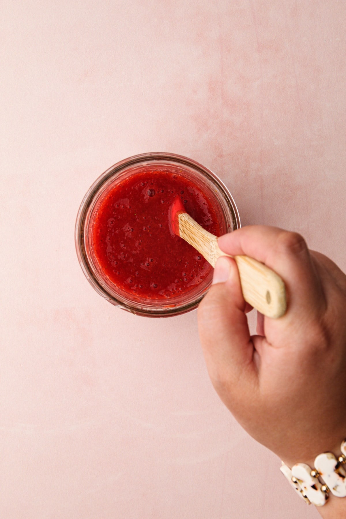 Strawberries pureed.